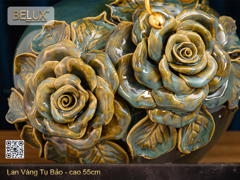 Chậu lan vàng tụ bảo mạ vàng 24k&nbsp;